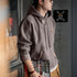 Men's Vintage Gray Heavyweight Hoodie – Thick Hooded Pullover with Pocket for Autumn & Winter